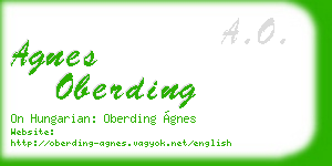 agnes oberding business card